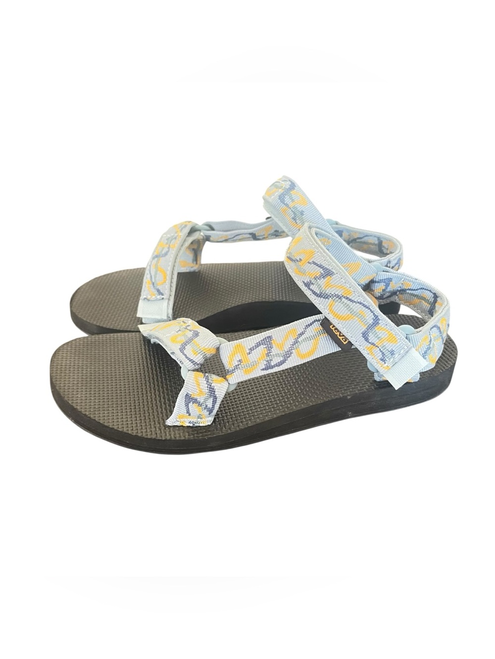 Teva Women's Light Blue & Yellow Pattern Strap Sandals